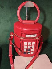 Radley DOG AND Bone Red Leather Crossbody Bag VGC 