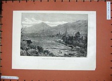 Original Old Antique Print