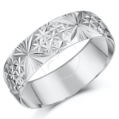 9ct white gold ring - white,