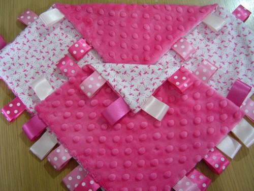 Flamingo taggy blanket 2 - taggy, blanket,