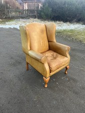 Brown leather wing back - brown,