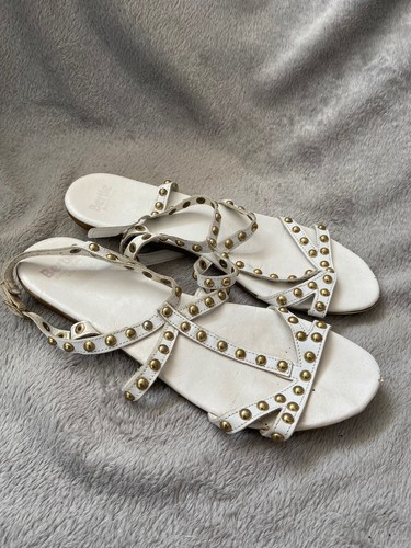 Bertie white leather gold - white,