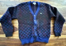 Lacoste Unisex V-Neck Cardigan Blue/Multi Size FR3 /USS