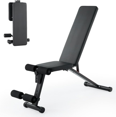 Folding weight bench with leg - weight,