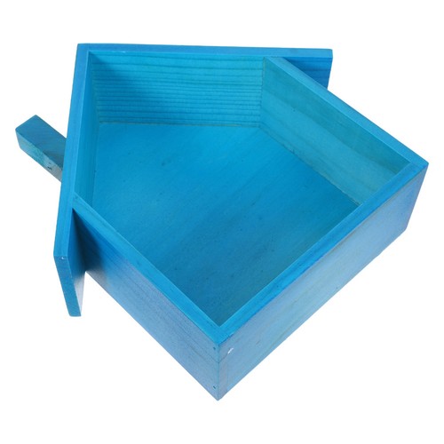 Blue wooden floating shelf - floating,