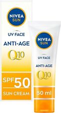 NIVEA Sun UV Face Anti-Age SPF 50 Cream 50ml Q10 Sun Fights Fine Lines & Wrinkle