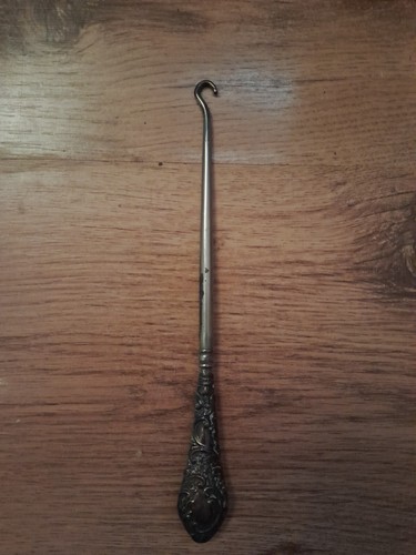 Hallmarked silver button hook - silver,