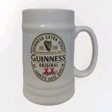 Guinness Original Ceramic Beer Mug Steins White 800ml - Very Good Condition