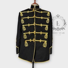 Mens black milittary hussar - black,