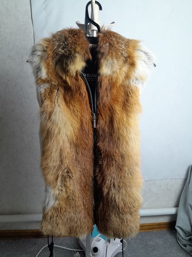 Real red fox fur vest - real,