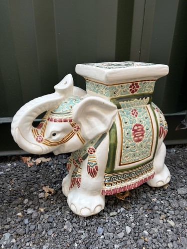 Vintage elephant plant stand - elephant,