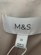 M&S Women's Bomber Jacket Gold Boucle Sequins Pockets Elastic Waist New F1