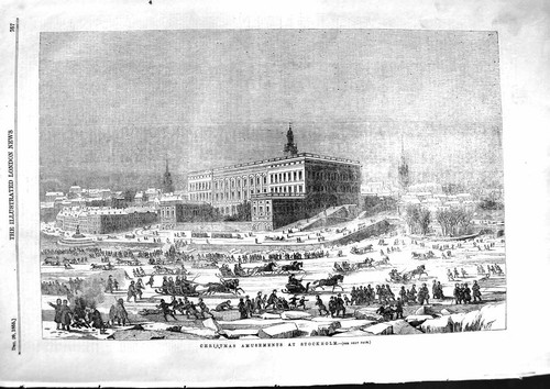 Original old antique print - old,
