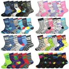 Girls Boys Childrens Ankle Socks Novelty Character Kids Funky Designs 6 Pairs