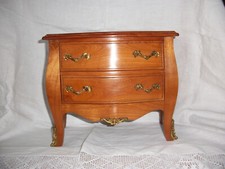 Vintage Miniature French Chest of Drawers Cherry Wood circa 1940 Height 9"