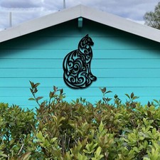 Metal Mandala Cat Decor, Metal