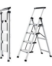 XinSunho Step Ladder 4 Step, Aluminum Folding Step Stool