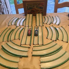 Bb227- Vintage Louis Marx Streamline Speedway E50 Tinplate Clockwork Race Set