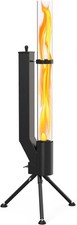 Outdoor Glass Flue Patio Heater Eco Pellet Torch Safe Clear Flame 142cm