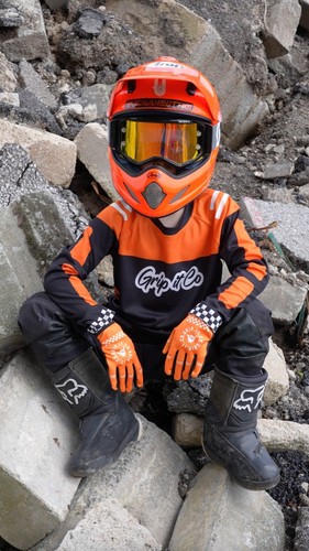 Orange black motocross - black,