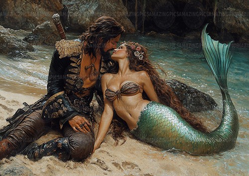 Mermaid pirate romance - mermaid,