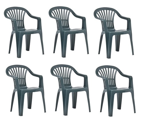 Strong chairs plastic patio - 6x,