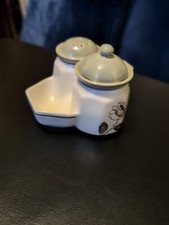 Crown Devon Stockholm RARE Cruet Set Pepper Mustard Salt Tray