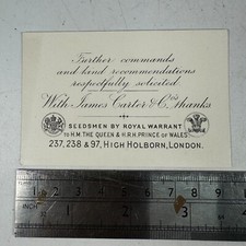 Royal Warrant Seeds Queen PoW J Carter & Co High Holborn London c1900 Trade Card