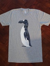 American Apparel Size Xs Mens T-shirt Grey with Penguin Design
