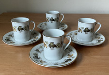 Royal Doulton, Larchmont - 4 x Demitasse Coffee Cups/Cans & Saucers - VGC
