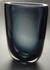 60's Whitefriars Glass Geoffrey Baxter 9654 Cased Glass Indigo 16.5cm Oval Vase