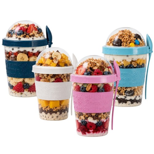 Yogurt cup with lid spoon - yogurt, &