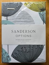 SANDERSON DOUBLE Duvet Cover Set DANDELION CLOCKS CHAFFINCH New 100% Cotton