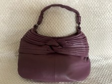 John Rocha  Soft Leather Medium Hand/Shoulder Bag In Purple 