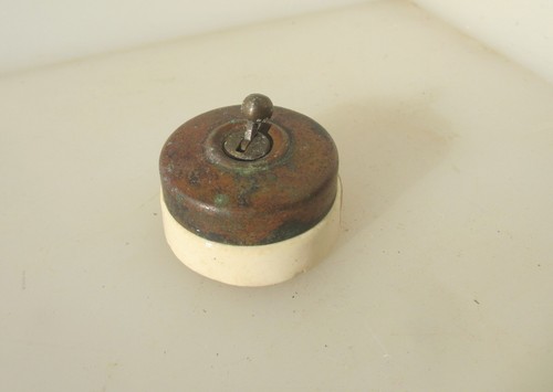 Antique brass ceramic light - &,