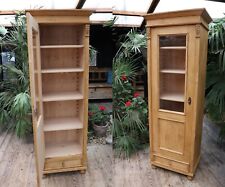 💕 WOW! Old Style/Antique Pine Tall Display Cupboard/Cabinet, Adjustable Shelves
