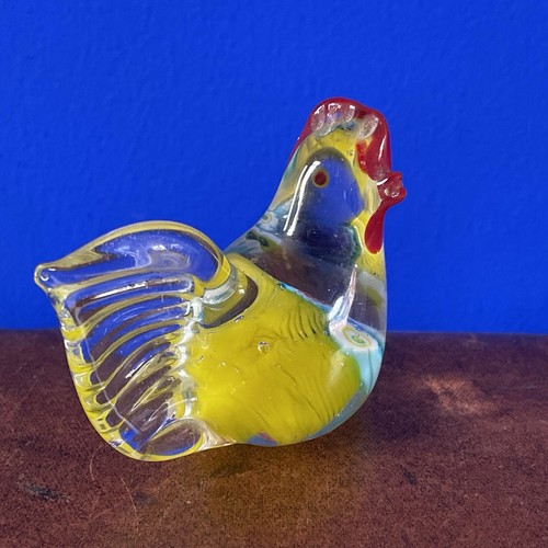 Art glass millefiori chicken - glass,