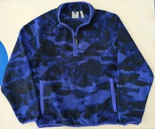 Adidas Adventure Polar Fleece 1/4 Zip Blue Camo Men's Size Large VGC