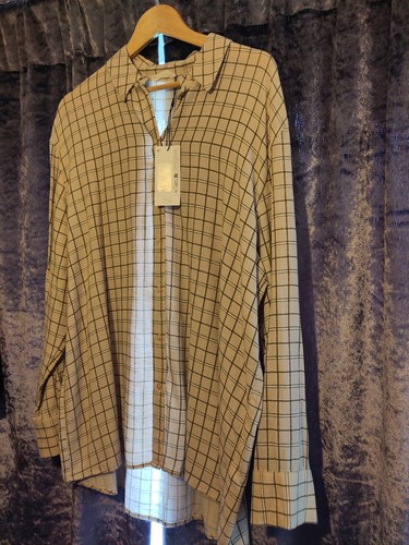 Cotton linen shirt checked - linen,