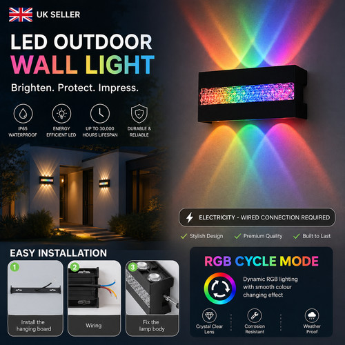 Modern down led wall light - down,