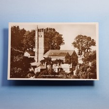 Carisbrooke Postcard C1925 Real Photo Isle Of Wight Church And Houses