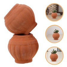  2 Pcs Mini Clay Pots