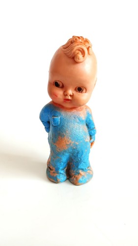 Vintage rubber squeaky toy boy - vintage,