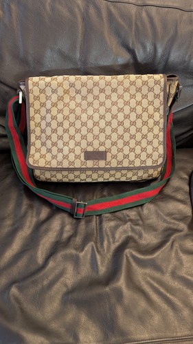 Gucci canvas messenger - gg, bag
