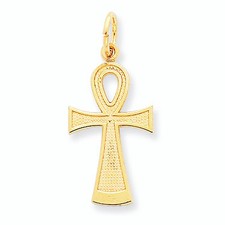 14K Yellow Gold Egyptian Ankh Cross Pendant