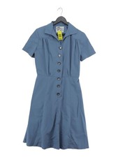 Vivien of Holloway A-Line Midi Dress M in Blue