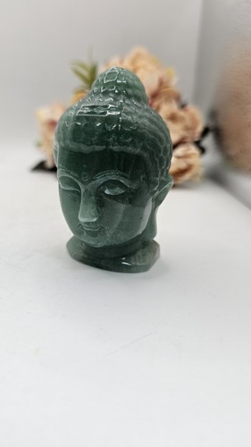 Green aventurine buddha head - green,
