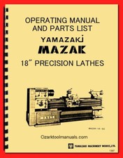 Mazak Hercules Ajax 18" Metal Lathe Operator Parts Wiring Diagram Manual 1397