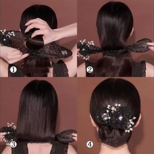 Non-slip Hair Bun Maker Cloth Twist Hairstyle Bun Flower Hair Clip  Women Girls