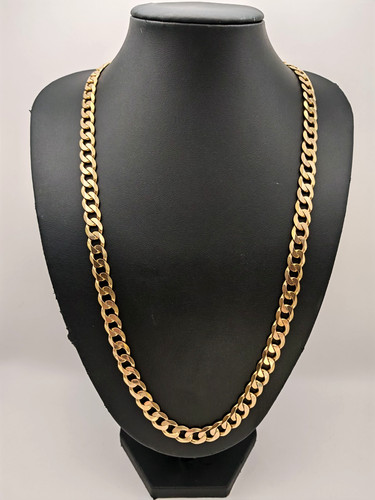 Solid 9ct yellow gold curb - solid,